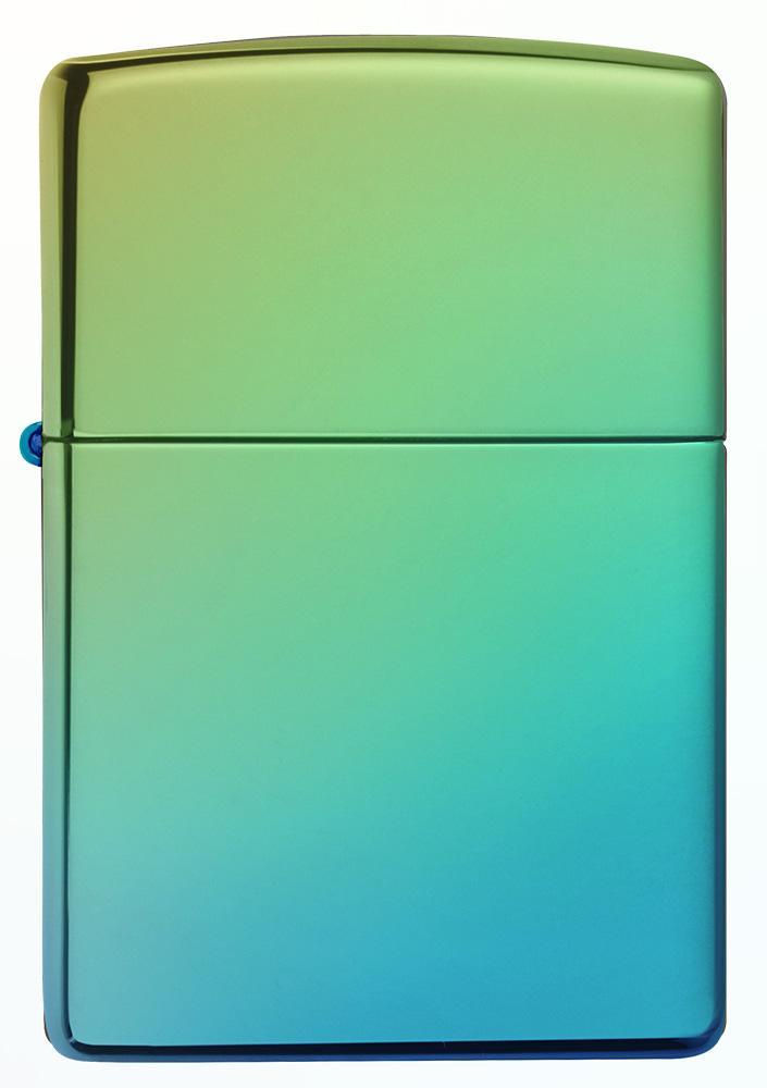 Front of High Polish Teal windproof lighter